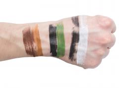 BCB Camo face paint stick. One swipe from each of the sticks.