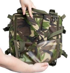 Romanian Combat Rucksack with Daypack, DPM, Surplus, Unissued. You can hide the shoulder straps of the daypack under a hook and loop panel.