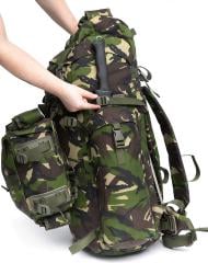Romanian Combat Rucksack with Daypack, DPM, Unissued. You can attach something longer under the right side pouch.