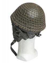 Romanian M73 Paratrooper Helmet, Surplus. There is a net on top of the helmet.