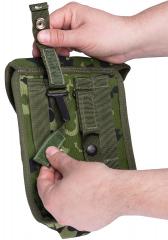 Danish M96 Canteen Pouch / General Purpose Pouch, Surplus. The PLCE attachment fits various belts and the back has other webbing loops as well.