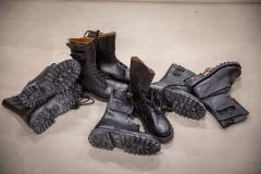 French BM65 double buckle boots, black, surplus, unissued. These are unissued but they can have warehouse dust and such.