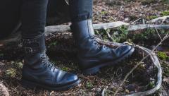 French BM65 double buckle boots, black, surplus, unissued.