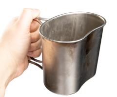 Dutch 1Q Canteen with Pouch and Cup, Black, Surplus.