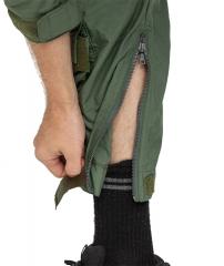 British Mk16A Flight Coverall, Green, Surplus. Zippered pant leg cuffs.