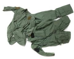 British Mk16A Flight Coverall, Green, Surplus. Good general shape, the collar type and patch bases may vary.