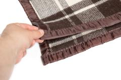 Romanian Blanket, White-Brown Tartan, Surplus.