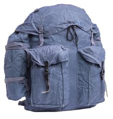 Italian Air Force Rucksack, Blue, Surplus. Sympathetic round rucksack made of tough, blue cotton canvas/linen.