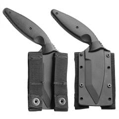 Ka-Bar TDI Large Knife. The knife comes with a sheath that can be set for carrying on either side.