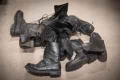 Austrian Combat Boots, Full Leather, Lightweight Model, Surplus. The condition varies, but they are all serviceable, and brushing and polishing make magic happen.