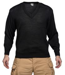 Danish V-neck Pullover, Black, Surplus