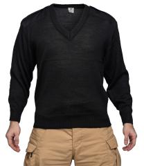 Danish V-neck Pullover, Black, Surplus. 