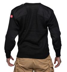 Danish V-neck Pullover, Black, Surplus.