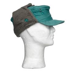 Austrian Field Cap, Winter Model, Funny Green, Surplus. A beautiful hybrid of a field cap and a fur hat.