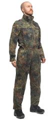 BW Tanker Coverall, Flecktarn, Surplus. Model height is 182 cm with 95 cm chest and wearing size 7 overalls.