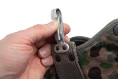 Austrian KAZ 57 Canteen Pouch, K4 Camouflage, Surplus. Aluminum hook in the back.