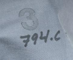 Finnish M/63 Protective Suit, Surplus. All kinds of stampings and markings were found and try as we did, no correspondence could be found between these and the garment sizes.
