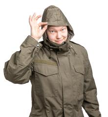 Austrian Field Jacket w. Membrane, Surplus, Unissued. There's a surprisingly un-bad little hood hidden inside the collar.