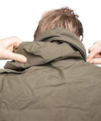 Austrian Field Jacket w. Membrane, Surplus, Unissued. There's a surprisingly un-bad little hood hidden inside the collar.