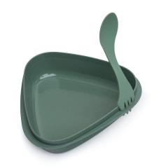 Light My Fire Mealkit BIO, Sandygreen. The deep plate features a slot for the spork.