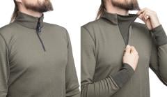 Svala Merino Extreme Zip-Neck Shirt. Wind gusset behind the zipper.