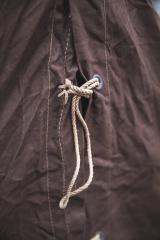 British 2-person WW2 Model Bivouac Tent, Surplus. Truly beautiful cordage as a closure mechanism.