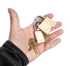 MasterLock 140T Lock, Brass, 2 Pack, Keyed Alike.