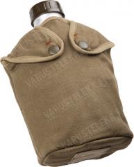 French M47 canteen with cup and pouch, used French M47 canteen with cup and pouch, used