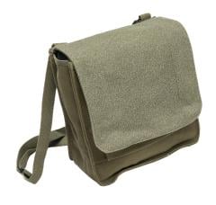 John Ownbey Canvas Messenger Bag, Salt & Pepper Green. 