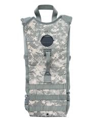 US MOLLE II Hydration Carrier w.o. Bladder, UCP, Surplus. The handle is useful when filling the hydration bladder and the carrier can be expanded with additional pouches.
