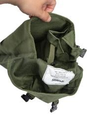 Harris RF Communications Radio Bag, surplus. Inside the large compartment, you'll find a small accessory pouch and a long flat pocket for the antenna.