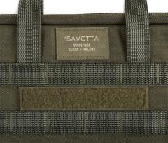 Savotta ALC PRO 11" Tablet Case. There is a 2.5 x 14 cm (1” x 5.5”) Velcro patch for name tags and lewd slogans on the front side.