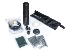 Katadyn Combi Microfilter. The package includes the prefilter and hoses plus a bottle adapter, carry bag, and the water tap kit.