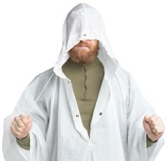 Swiss Rain Poncho, White, Surplus. "Look ma, it's Caspar the socially avoidant ghost!"