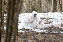 Swiss Rain Poncho, White, Surplus.