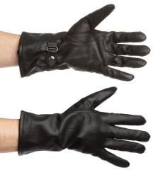 Dutch Leather Gloves, Black, Surplus. The length of the cuff varies.