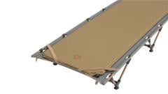 Robens Outpost Low Camping Cot. Elastic straps in the corners for securing a sleeping pad.