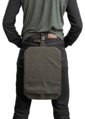 Baribal Sitting Pad. One option is to attach the sitting pad straight to your belt.