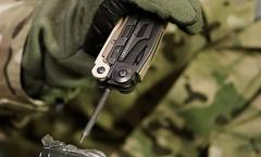 Leatherman MUT EOD Multi-Tool. C4 Punch for making a hole for the fuse.