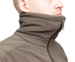 Austrian Fleece Jacket, Surplus. The high collar has several layers.