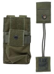 Blackhawk GPS/Radio Pouch, Green, Surplus. Retention cord adjustable by moving a hook & loop tab.