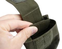 Blackhawk Single Grenade Pouch, Green, Surplus, Used. Flap is adjustable by hook & loop attachment.