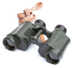 Hungarian Binoculars with Leather Case, 6 x 30, Surplus. Leather strap included.