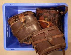 Hungarian Binoculars with Leather Case, 6 x 30, Surplus. The condition varies to some extent.