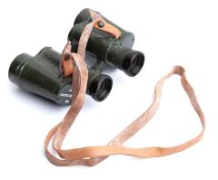 Hungarian Binoculars with Leather Case, 6 x 30, Surplus. Leather strap included.