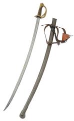 Dragoon Officer's Full-Length Sword, with Leather Strap, Good Condition. 