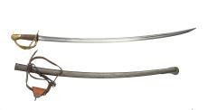 Dragoon Officer's Full-Length Sword, with Leather Strap, Good Condition.