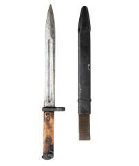 M.1940 Tokarev Bayonet with Sheath and Frog, Polished Handle, Good Condition.