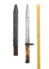 M.1940 Tokarev Bayonet with Sheath and Frog, Polished Handle, Good Condition.