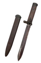 Carcano '91/38 Rifle Folding Bayonet, Rusty Sheath, Otherwise Fine. 